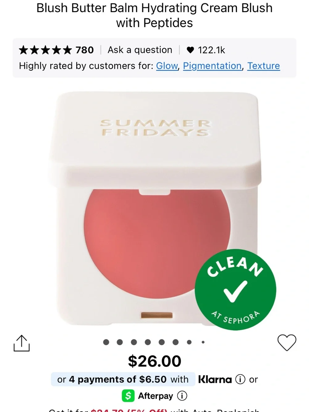 Summer Fridays Cream Blush Butter — Coral Pink